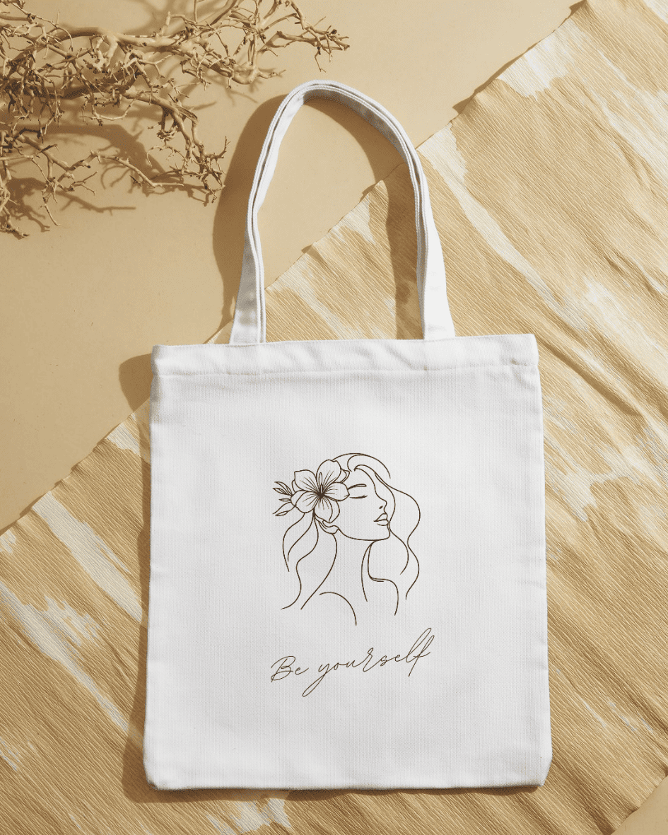 🌸 Be Yourself Minimalist Tote Bag