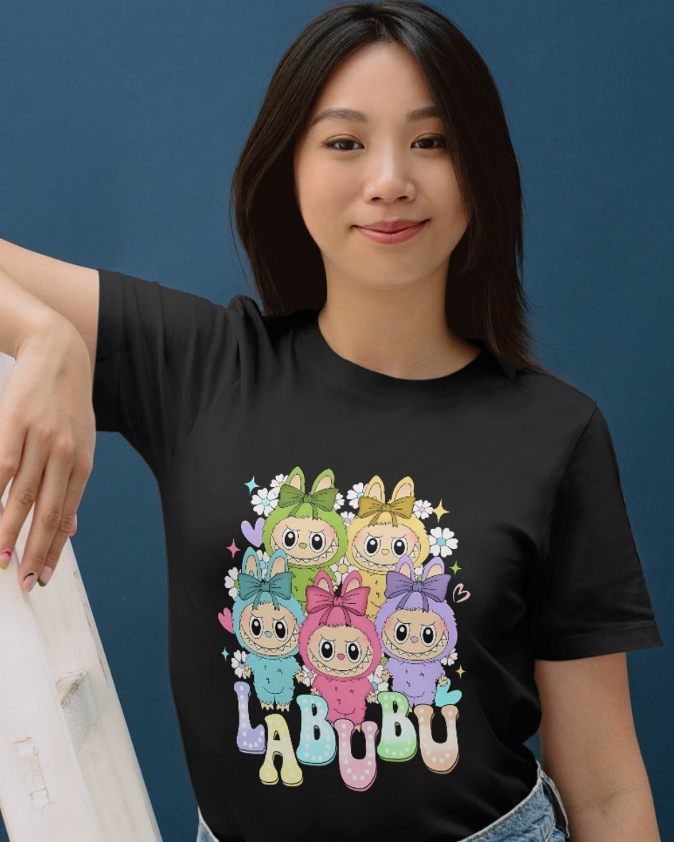 🌈 Pastel Labubu Squad T-Shirt – Cuteness Overload!