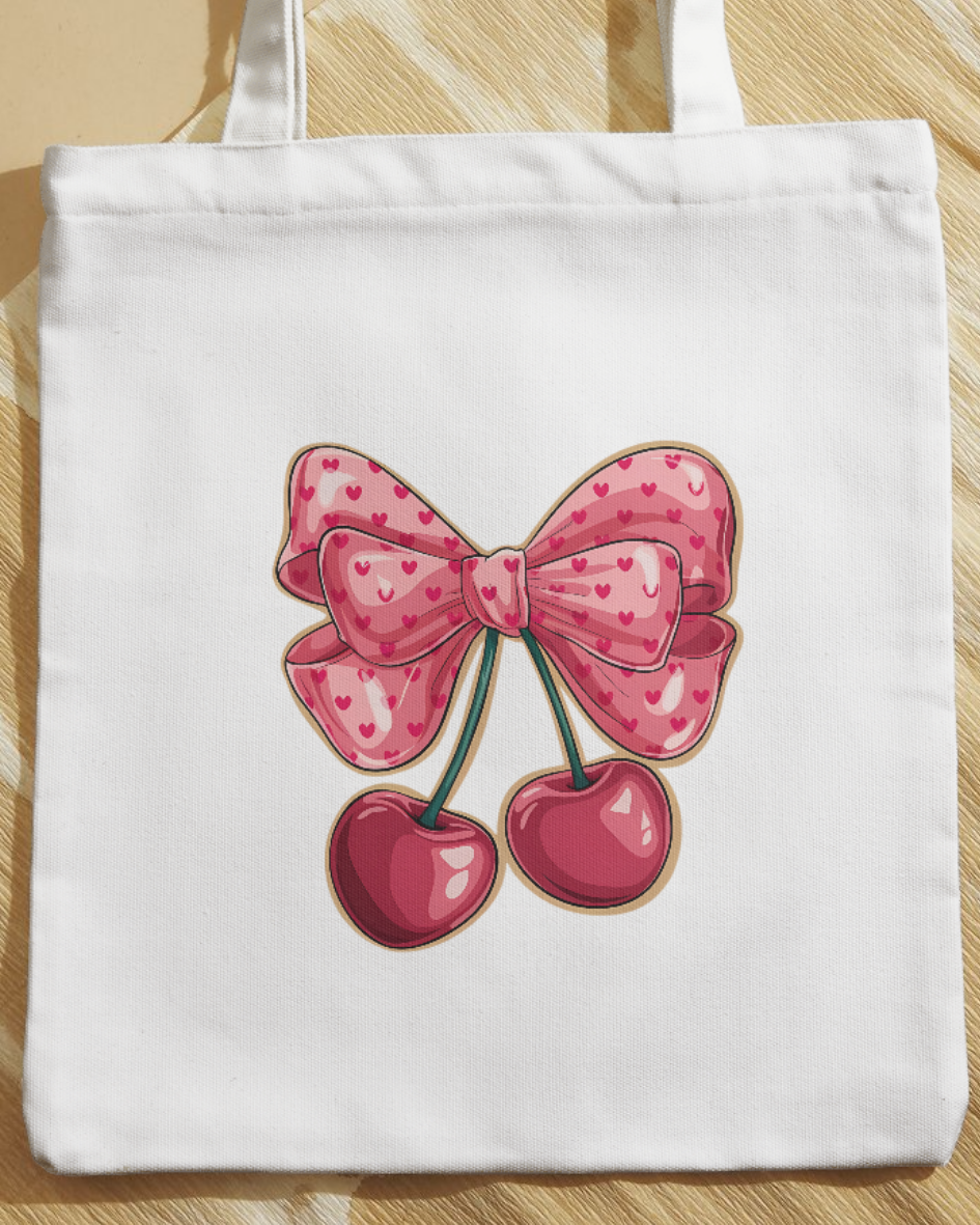 🍒 Cherry Crush Bow Tote Bag