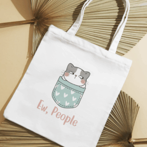 🐱 "Ew, People" Anti-Social Cat Tote Bag