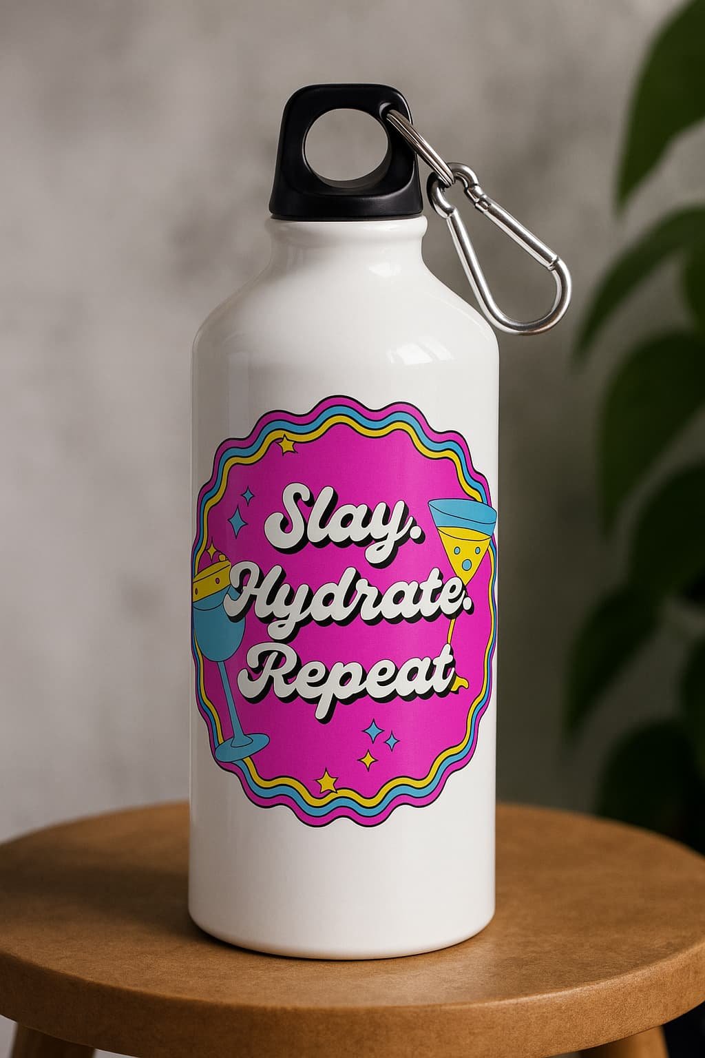 Slay. Hydrate. Repeat. Sipper Water Bottle (750ml)