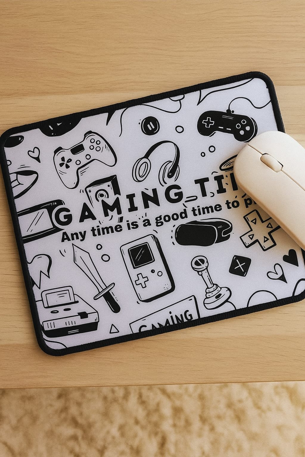 🎮 "Gaming Time" Mouse Pad