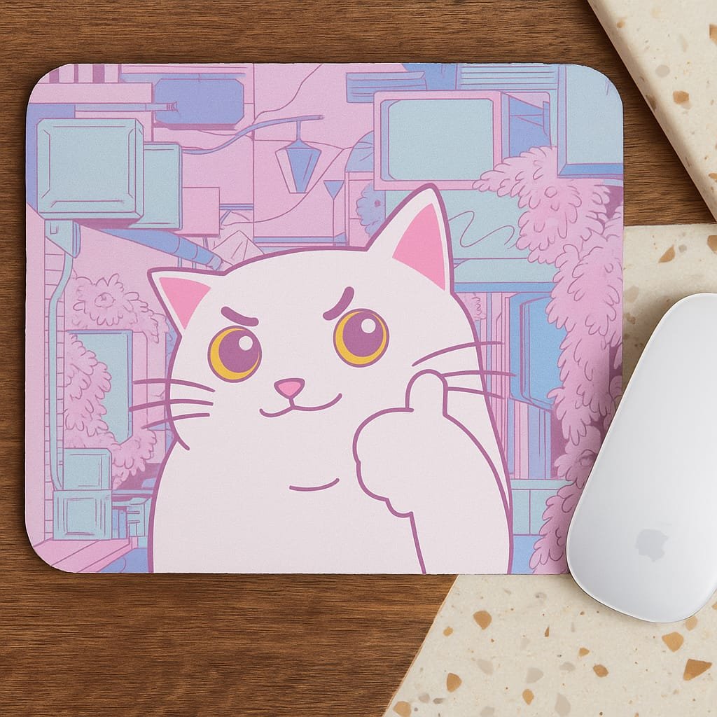 🐱 "Thumbs Up Cat" Mouse Pad