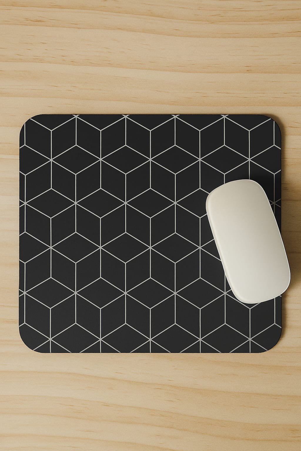 🖤 "Geometric Grid" Minimalist Mouse Pad