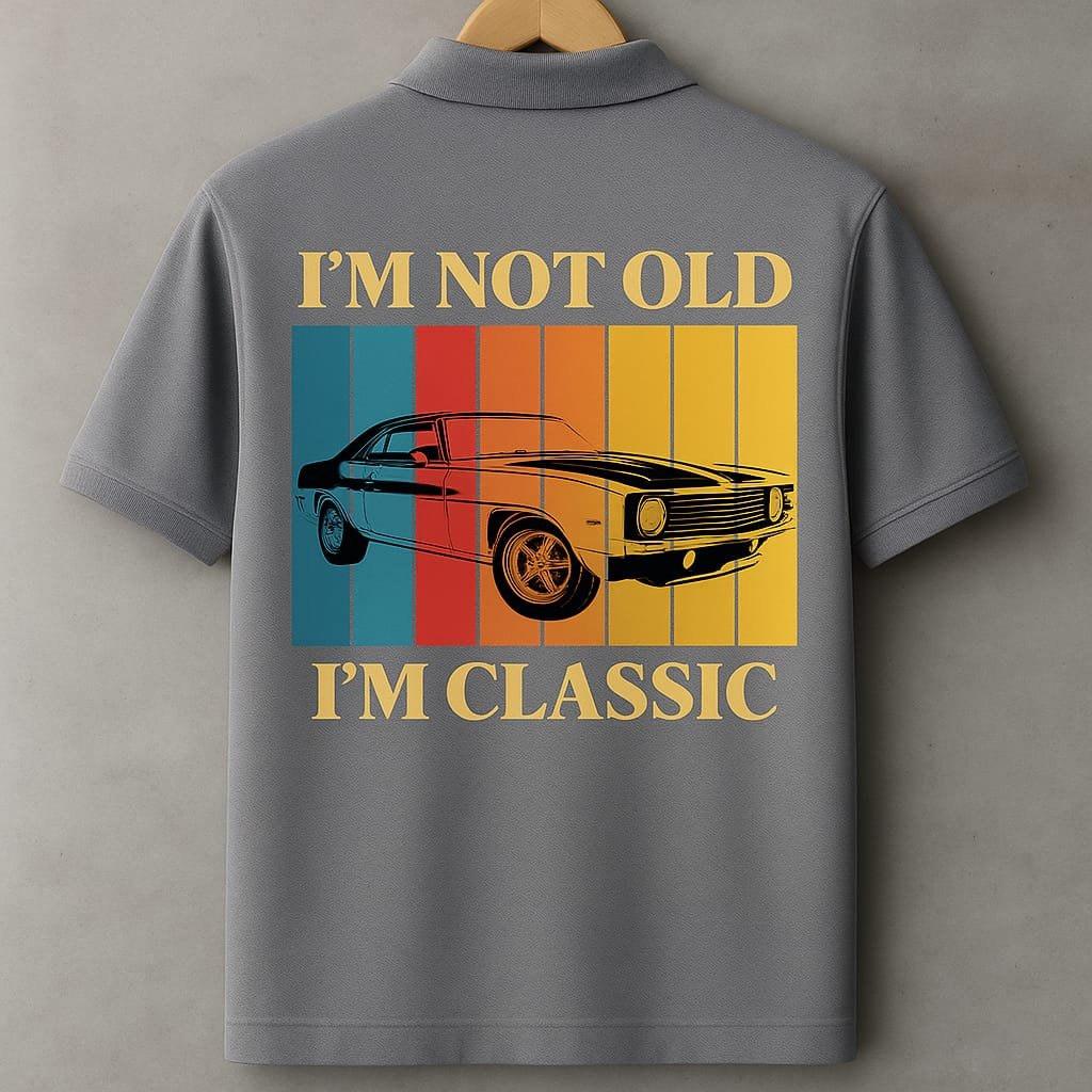 "I’m Not Old, I’m Classic" Vintage Car Polo T-Shirt