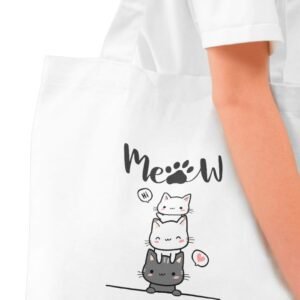 "Stacked Meow Cats" Tote Bag